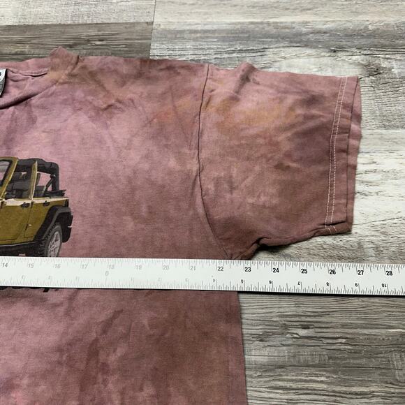 Vintage 90s Jeep‎ Earth Tone Tie Dye Fruit Of The Loom Mens XL Graphic T-Shirt - Picture 7 of 11